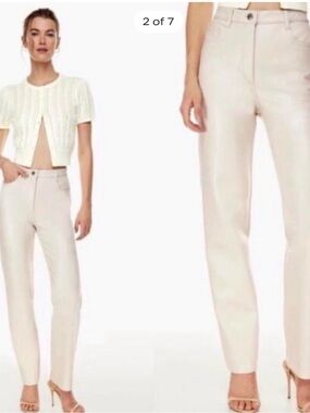 Aritzia The Melina Wilfred Cream Straight-Leg High-Rise Pants